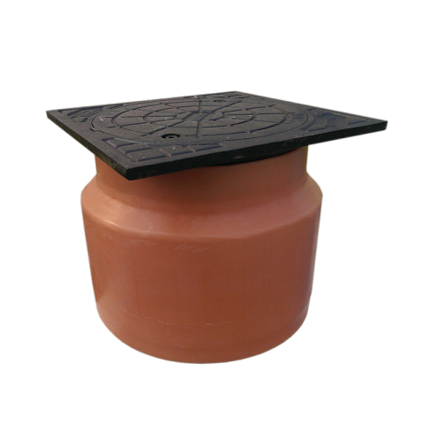 Instalatii de apa si canalizare - Capac cu rama Valrom VALPlast fonta A15 pas liber D. 300 tub telescop DN500 v-PEHD H=300