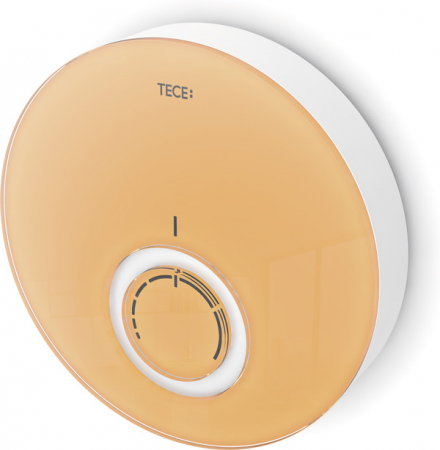 Automatizari si termostate incalzire in pardoseala - Capac termostat DESIGN TECEfloor SLQ din sticla, sticla orange / carcasa alba