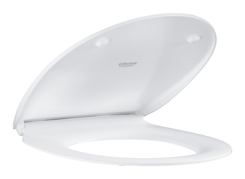 Obiecte sanitare - Capac WC Grohe Bau Ceramic WC-seat soft close slim, design slim, eliberare rapida, set de fixare inclus, soft close, alb