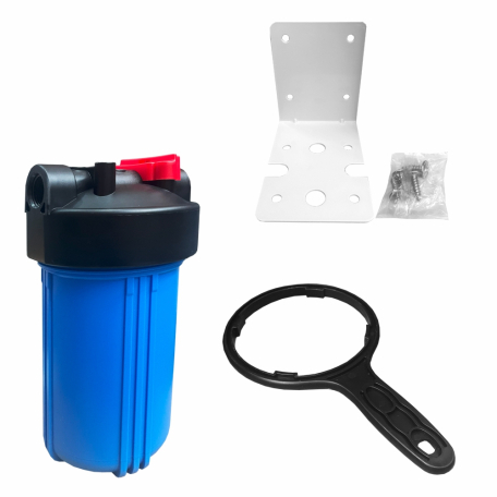 Echipamente pentru tratarea si pomparea apei - CARCASA FILTRU APA RECE BB D10" FI1 CU SUPORT SURUBURI SI CHEIE, MAX6 BAR  - VALROM GAMA aquaPUR
