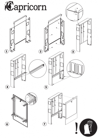 Caseta pentru distribuitor cu asamblare manuala, L=1135 mm, alba, Capricorn [1]