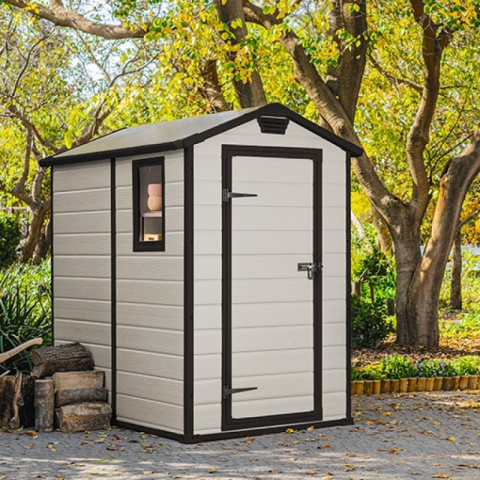 Casa si gradina - Casuta de gradina Keter Bej 4x6 colectie Manor ferestre ventilatie