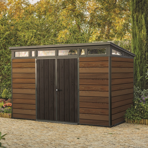 Casa si gradina - Casuta de gradina Keter Maro 11x7 colectie Signature usa dubla ferestre ventilatie ranforsare metalica