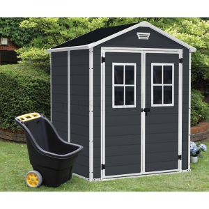 Casuta gradina Keter Manor 6x5, cu usa dubla, antracit [2]