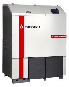 Cazane pe combustibil solid - Cazan pe peleti cu autoreglare continua, conectare prin internet Thermica Byodom model Carpatino 54 - 51,6 kw