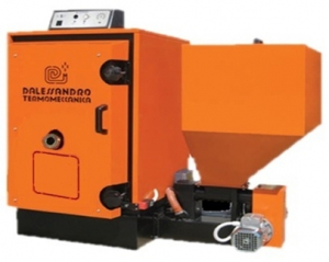 Cazane pe combustibil solid - Cazan din otel cu functionare pe peleti, biomasa, 80 Kw, D'Alessandro CS SMALL 80