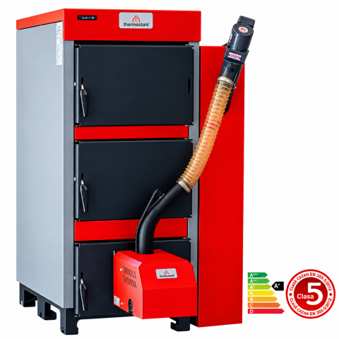 Cazan din otel pe lemne si peleti Thermostahl Ecotwin 80 kw [1]