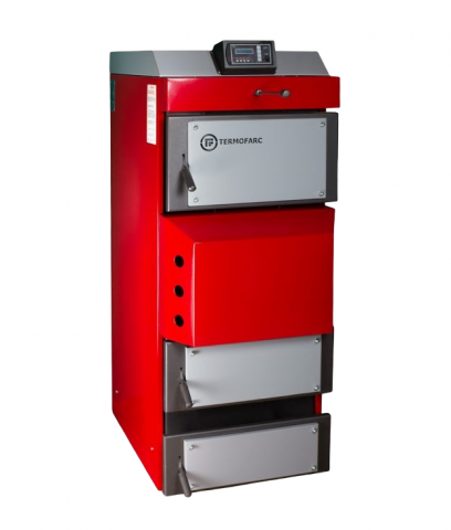 Cazane, seminee si arzatoare - Cazan pe combustibil solid cu gazeificare Termofarc, din otel, serpentina de racire, model FI-GS 105 - 104,4 Kw