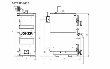 Cazan pe combustibil solid, lemn, carbune, Fornello JOKER 55 kW, cu ventilator si automatizare [4]