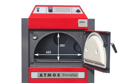 Cazan pe lemne Atmos, din otel cu gazeificare, model DC22S 22 kw dotat cu exhaustor de fum si serpentina de racire [5]