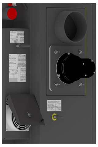 Cazan pe lemne Atmos, din otel cu gazeificare, model DC32GS 32 kw exhaustor de fum şi serpentină de răcire, cameră de ardere căptuşită cu ceramică [7]