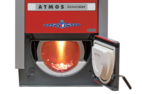 Cazan pe lemne Atmos, din otel cu gazeificare, model DC32GS 32 kw exhaustor de fum şi serpentină de răcire, cameră de ardere căptuşită cu ceramică [4]