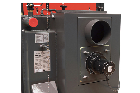 Cazan pe lemne Atmos, din otel cu gazeificare, model DC32S 35 kw dotat cu exhaustor de fum si serpentina de racire [3]