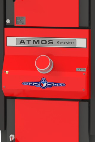 Cazan pe lemne Atmos, din otel cu gazeificare, model DC40GS 40 kw exhaustor de fum şi serpentină de răcire, cameră de ardere căptuşită cu ceramică [1]