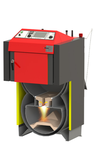 Cazan pe lemne Atmos, din otel cu gazeificare, model DC40SX 40 kw dotat cu exhaustor de fum si serpentina de racire [2]