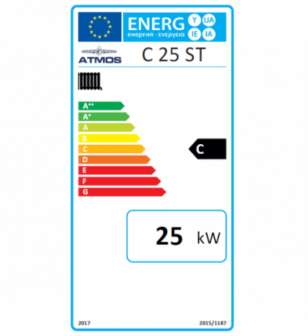 Cazan pe lemne si carbuni Atmos, din otel cu gazeificare, model C25ST 25 kw dotat cu exhaustor de fum si serpentina de racire [3]