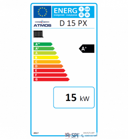 Cazan pe peleti Atmos, model D15PX 15 kw cu arzator, rezervor de peleţi, alimentator cu peleţi - 175 litri [3]