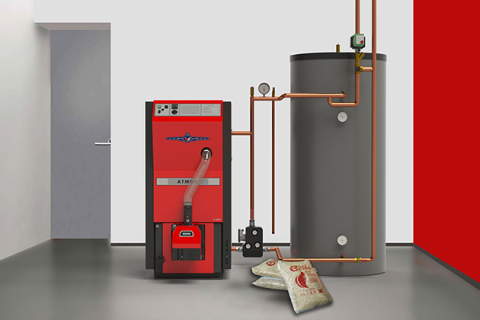 Cazan pe peleti Atmos, model D15PX 15 kw cu arzator, rezervor de peleţi, alimentator cu peleţi - 175 litri [8]