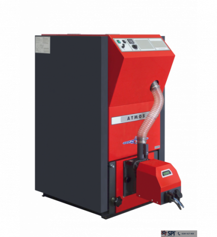 Cazane pe combustibil solid - Cazan pe peleti Atmos, model D20PX 20 kw cu arzator, rezervor de peleţi, alimentator cu peleţi - 175 litri