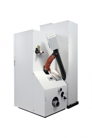Cazan pe peleti compact Fornello model Rossi Camino Compact Automatic 25 kw, curatare automata arzator, pompa de circulatie, vas expansiune [2]