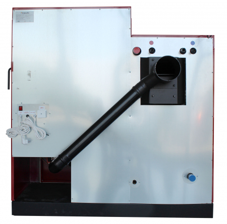 Cazan pe lemne si peleti Fornello, model Eco Energy mixt 45 kW, echipata cu 2 camere de ardere, automatizare, afisaj digital, arzator fonta, buncar peleti integrat 105 kg [9]