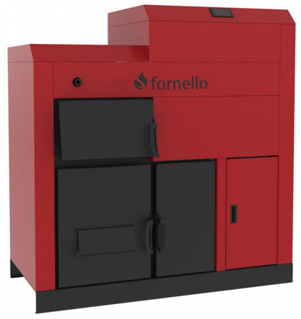 Cazan pe lemne si peleti Fornello, model Eco Energy mixt 35 kW, echipata cu 2 camere de ardere, automatizare, afisaj digital, arzator fonta, buncar peleti integrat 90 kg [8]