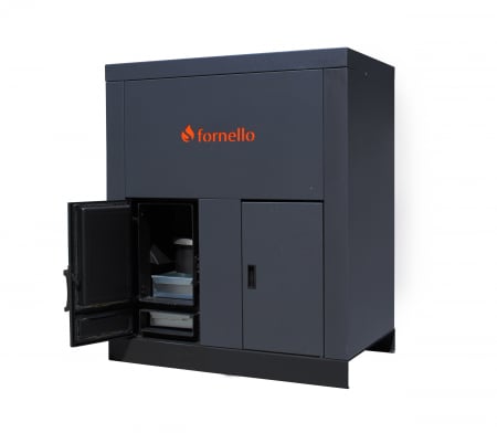 Cazan pe peleti Fornello, model Eco Energy 74 kW, ardere ecologica, arzator din fonta, automatizare, buncar 180 kg, afisaj digital, consum redus, aspirator cenusa cadou [3]