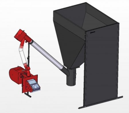 Cazan pe lemne si peleti Termofarc model FI 40 NSP cu arzator automat 40 kW, din otel [2]