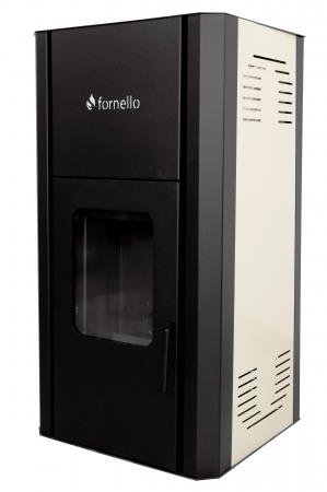 Termoseminee pe peleti/lemn - Termosemineu pe peleti Fornello Primo Pellet Ivory 30 kw, complet echipat cu pompa de circulatie, vas expansiune, supapa de siguranta, buncar de peleti 30 kg, automatizare