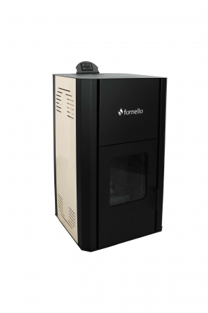 Termosemineu pe peleti Fornello Primo Pellet Ivory 30 kw, complet echipat cu pompa de circulatie, vas expansiune, supapa de siguranta, buncar de peleti 30 kg, automatizare [1]