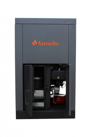 Cazan pe peleti Fornello, model Eco Energy 25 kW, ardere ecologica, arzator din fonta, automatizare, buncar 45 kg, afisaj digital, consum redus [3]