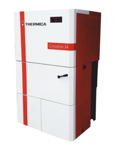 Cazane pe combustibil solid - Cazan pe peleti cu autoreglare continua Thermica Biodom model Carpatino 34 - 30,8 kw