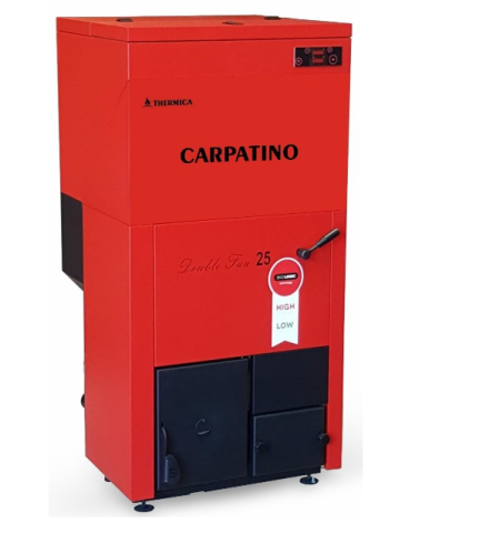 Cazane pe combustibil solid - Cazan pe peleti cu autoreglare continua, Thermica Byodom model Carpatino 25 - 22,7 kw
