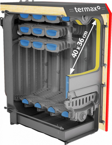 Cazan din fonta pe lemn Termax Bio 34 kW pentru 210 mp, varianta fara accesorii [1]