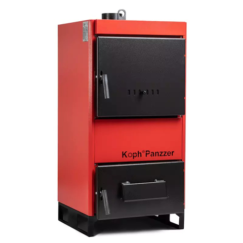 Cazane mixte - Centrala/Cazan lemne si carbuni KOPH Panzzer 37 kW/45 kW cu regulator de tiraj inclus, Ø 160 mm, volum manta apa 80 litri