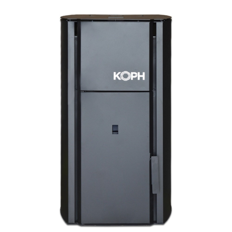 Incalzire - Centrala cu peleti KOPH PM 30 kW, 200 mp, buncar peleti 30 kg, diametru cos fum ⌀80 mm, manta apa 30 litri, pompa recirculare si vas expansiune incorporate, Negru
