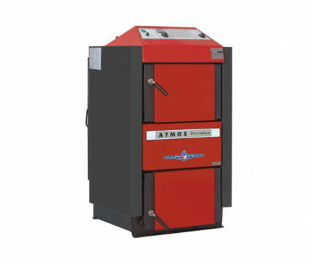 Cazane pe combustibil solid - Cazan pe lemne Atmos, din otel cu gazeificare, model DC18S 20 kw dotat cu exhaustor de fum si serpentina de racire