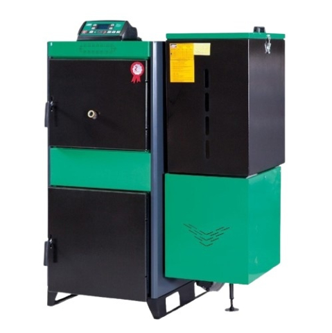Cazane mixte - Centrala termica mixta peleti si lemn Termax 25 kW cu buncar 150 kg si ventilator