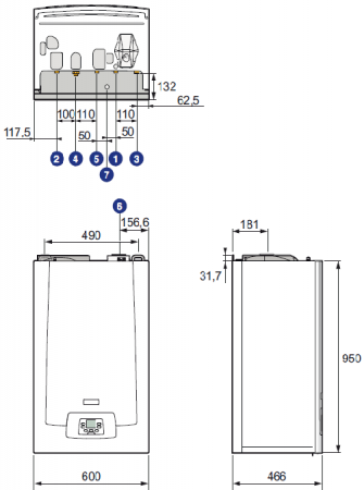 Centrala murala in condensatie, 28.9/33 kW, boiler 40 l, De Dietrich MPX 28/33 BIC, kit de evacuare inclus [1]