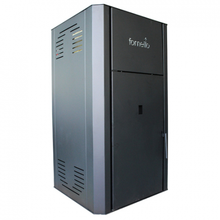 Cazane pe combustibil solid - Cazan pe peleti Fornello, model Primo Pellet negru 30 kw cu buncar 30kg,  telecomanda si aprindere automata + kit de evacuare de 3.5
