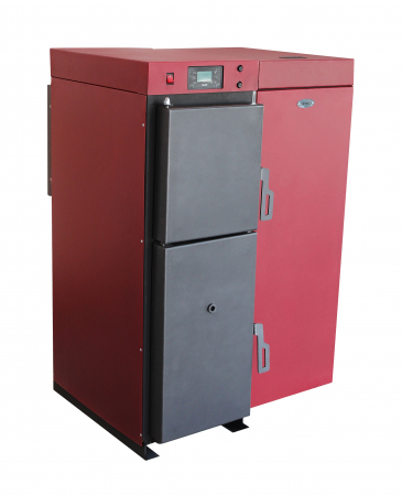 Cazane pe combustibil solid - Centrala termica mixta lemn si peleti, Fornello Tera 40 KW, aprindere electrica peleti, fara modificari la schimbarea combustibilului, buncar 120 kg