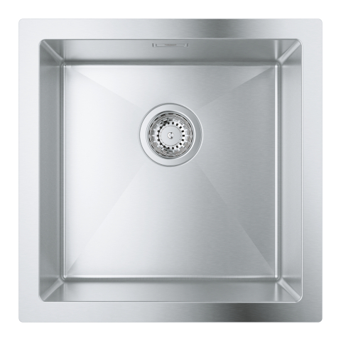 Chiuveta bucatarie Grohe K700 montare pe blat, 1 cuva, set scurgere, antifonare, inox, crom [1]