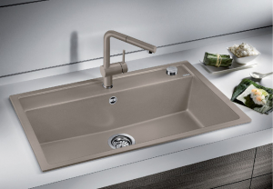 Chiuveta compozit, gri piatra, cu excentric, Blanco Dalago 8 [1]