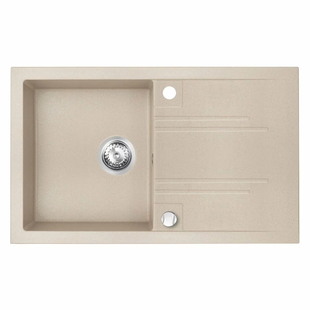 Chiuvete pentru bucatarie - Chiuveta granit, cuva si storcator, nisip, reversibila, Ferro Mezzo 48x78