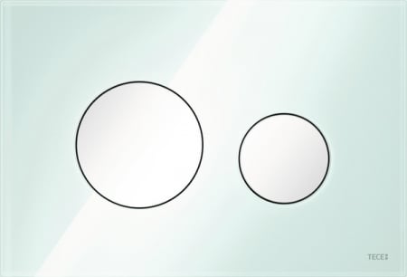 Obiecte sanitare - Clapeta WC TECELoop sticla, 2 trepte, verde, butoane albe