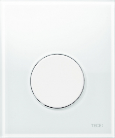 Clapete de actionare pentru vase tip WC - Clapeta URINAL TECELoop sticla alba, include cartus, 1 treapta, buton alb