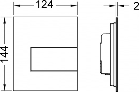 Clapeta URINAL TECEsquare otel inox crom lucios, 1 treapta [1]