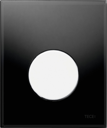 Clapete de actionare pentru vase tip WC - Clapeta URINAL TECELoop sticla neagra, include cartus, 1 treapta, buton alb