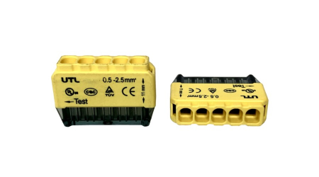 Cabluri si conductori - Clema de conexiune, 5 poli, galbena