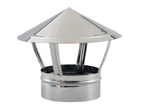 Accesorii cazane - Capac terminal tip A compatibil doar cu elemente de cos inox Fornello, dublu perete inox-inox, izolatie din vata bazaltica 40 mm, diametru interior 120 mm, pentru centrale pe lemn, carbune si peleti